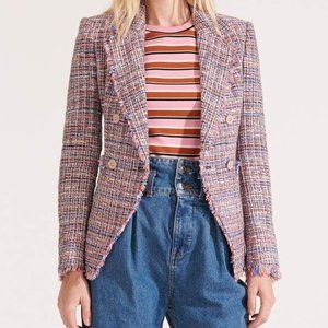 VERONICA BEARD Theron Pink Tweed Jacket Blazer PLAID